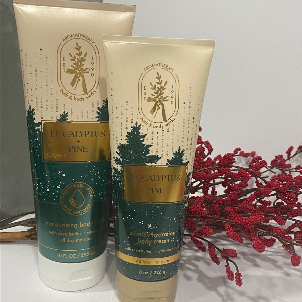 Bath & Body Works Aromatherapy “Eucalyptus Pine” New 2- Pc Body Care Set